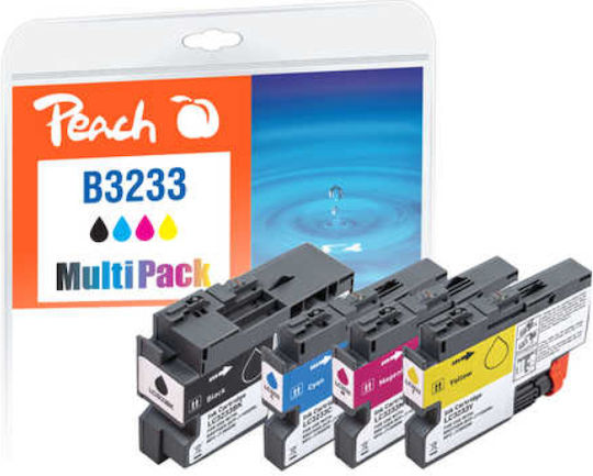 Peach 320994 Πακέτο Συμβατών Μελανιών Εκτυπωτή InkJet Brother LC-3233VALP Πολλαπλό (Color) / Μαύρο PI500-280