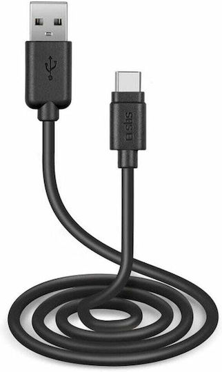 SBS USB 2.0 Cable USB-C male - USB-A Μαύρο 3m (TECABLETC3MTK)