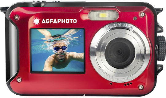 AgfaPhoto Realishot WP8000 Compact Φωτογραφική Μηχανή 24MP με Οθόνη 2.7" και Ανάλυση Video Full HD (1080p) Κόκκινη