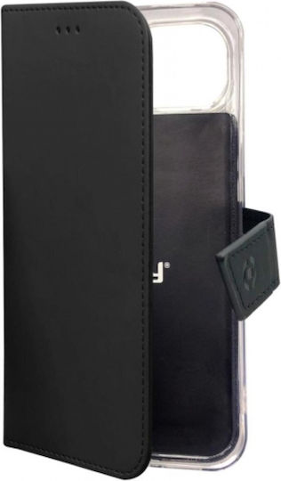 Celly Wally Book Δερματίνης Μαύρο (iPhone 14 Plus)