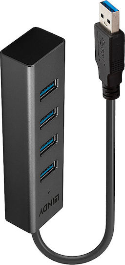 Lindy 43324 USB 3.2 Hub 4 Θυρών με σύνδεση USB-A (43324)