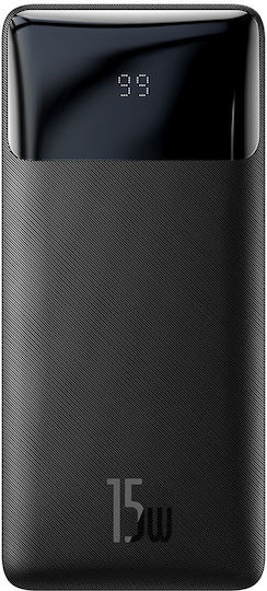 Baseus Bipow Overseas Edition Power Bank 10000mAh 15W με 2 Θύρες USB-A και Θύρα USB-C Μαύρο