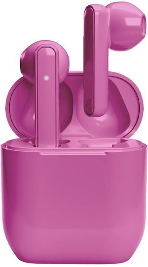 SBS Hero Nubox In-ear Bluetooth Handsfree Ακουστικά με Θήκη Φόρτισης Ροζ