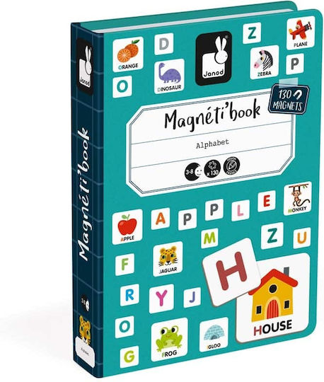 Janod Μαγνητικό Παιχνίδι Κατασκευών Μαγνητικό Βιβλίο Αγγλική Αλφαβήτα για Παιδιά 3+ Ετών J02712