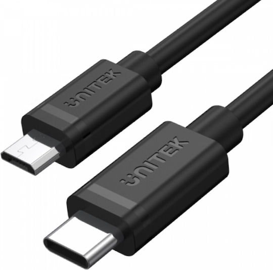Unitek USB 2.0 Cable USB-C male - micro USB-A Μαύρο 1m (Y-C473BK)