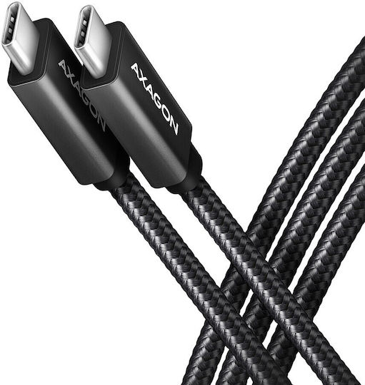 Axagon Braided USB 3.2 Cable USB-C male - USB-C 100W Μαύρο 2m (BUCM32-CM20AB)