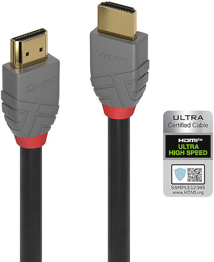 Lindy HDMI 1.4 Cable HDMI male - HDMI male 0.5m Μαύρο 36951