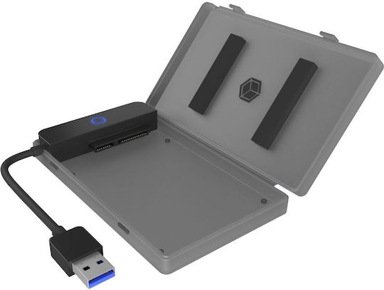 Icy Box IB-AC603b-U3 Θήκη για Σκληρό Δίσκο 2.5" SATA III με σύνδεση USB 3.2 σε Γκρι χρώμα IB-AC603b-U3