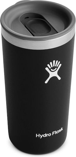 Hydro Flask All Around Tumbler Press In Ποτήρι Θερμός Ανοξείδωτο BPA Free 355ml Μαύρο με Καλαμάκι και Λαβή T12CP001