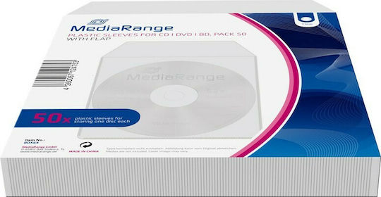 MediaRange Φάκελος για 1 Δίσκο σε Διάφανο Χρώμα BOX64 50τμχ