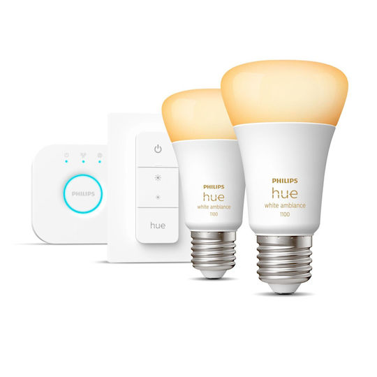 Philips Smart Λάμπες LED 8W για Ντουί E27 και Σχήμα A60 Ρυθμιζόμενο Λευκό 1100lm 2τμχ 929002468406