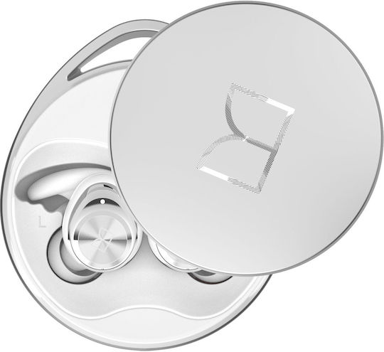Monster Compete In-ear Bluetooth Handsfree Ακουστικά με Αντοχή στον Ιδρώτα και Θήκη Φόρτισης Ασημί