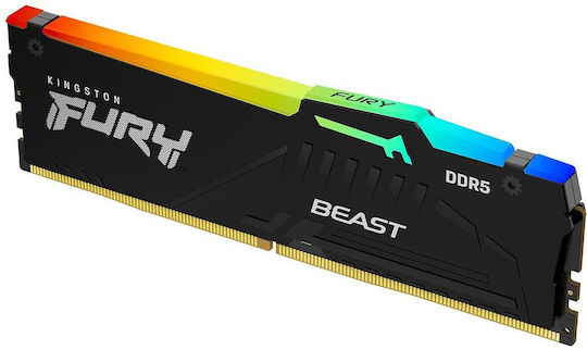 Kingston Fury Beast RGB DDR5 με Module 1x32GB και Ταχύτητα 5600 για Desktop KF556C36BBEA-32