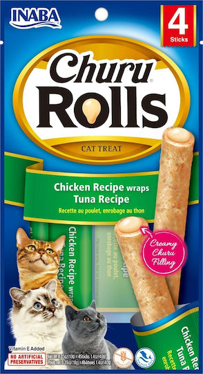 Inaba Churu Rolls Λιχουδιές σε Stick με Τόνο για Ενήλικες Γάτες 4τμχ 10gr IN731