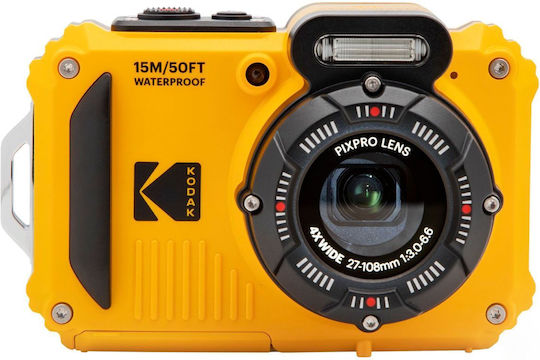 Kodak WPZ2 Compact Φωτογραφική Μηχανή 16MP Full HD (1080p) Οπτικού Ζουμ 4x Κίτρινη