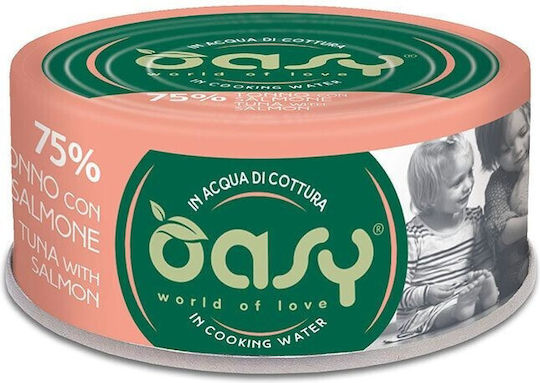 Oasy World Of Love Adult Υγρή Τροφή για Ενήλικες Γάτες σε Κονσέρβα με Σολομό και Τόνο 70gr