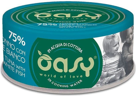 Oasy World Of Love Υγρή Τροφή για Ενήλικες Γάτες σε Κονσέρβα με Τόνο και Ψάρια 70gr
