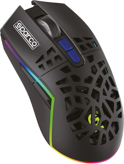 Sparco SPWMOUSE Ασύρματο RGB Gaming Ποντίκι 4800 DPI Μαύρο