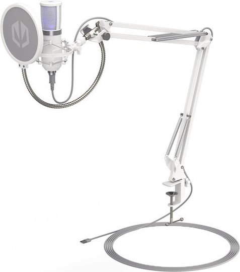Endorfy Solum Streaming Σετ Πυκνωτικό Μικρόφωνο Επιτραπέζιο, Shock Mounted για Studio σε Λευκό Χρώμα