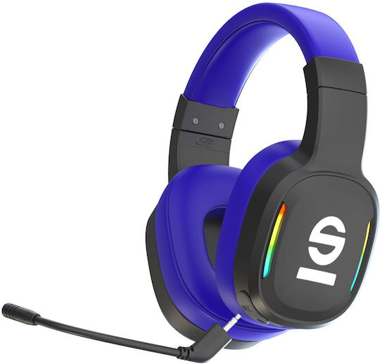 Sparco Race Ασύρματο Over Ear Gaming Headset με σύνδεση Bluetooth Μπλε