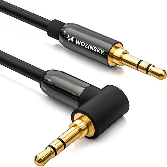 Wozinsky Καλώδιο 3.5mm male - 3.5mm male Μαύρο 1.5m (Angled)