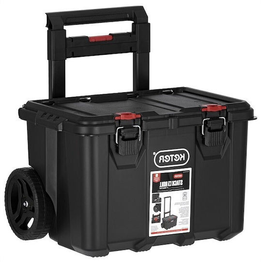 Keter Stack"N"Roll Τροχήλατο Πλαστικό Μπαούλο Μεταφοράς και Αποθήκευσης Εργαλείων Π41.1xB55.5xΥ52.5cm 301416