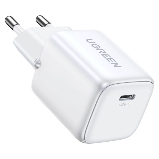 Ugreen Φορτιστής Χωρίς Καλώδιο GaN με Θύρα USB-C 30W Power Delivery Λευκός (Nexode Mini)