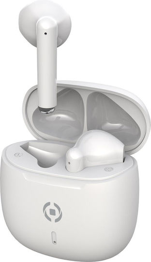 Celly Buz 2 Earbud Bluetooth Handsfree Ακουστικά με Θήκη Φόρτισης Λευκά