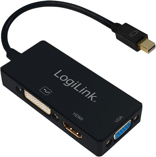 LogiLink Μετατροπέας mini DisplayPort male σε DVI-D / HDMI / VGA female 1τμχ CV0110
