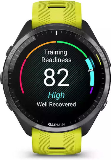 Garmin Forerunner 965 Titanium 47mm Αδιάβροχο Smartwatch με Παλμογράφο (Κίτρινο)