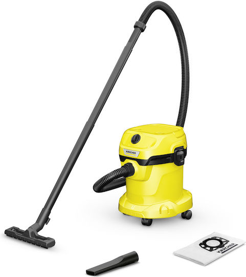Karcher WD 2 PLUS V-15/4/18 Σκούπα Υγρών / Στερεών 1000W με Πλαστικό Κάδο 15lt