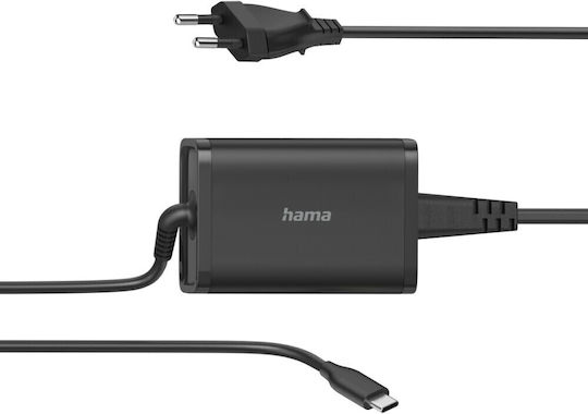 HAMA USB-C Universal Φορτιστής Laptop 20V με Αποσπώμενο Καλώδιο Τροφοδοσίας 00200006