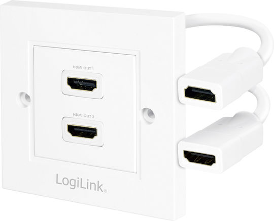 LogiLink Πρίζα HDMI με Πλαίσιο σε Λευκό χρώμα AH0015