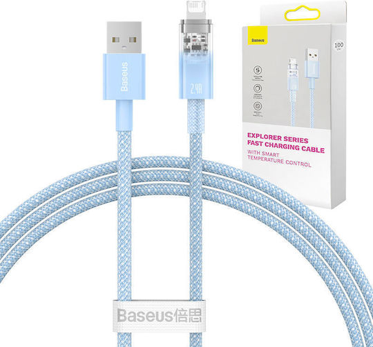 Baseus Explorer Braided USB-A to Lightning Cable 20W Μπλε 1m (CATS010003)