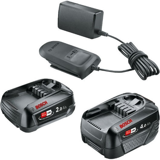 Bosch Σετ 2 Μπαταριών Εργαλείου Λιθίου 18V Χωρητικότητας 4Ah/2Ah με Φορτιστή 1600A027U9
