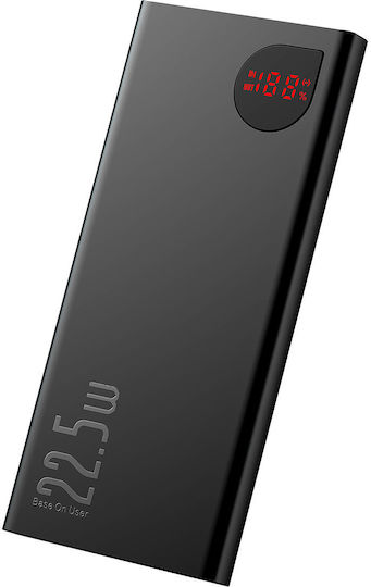 Baseus Adaman Overseas Edition 2021 Power Bank 10000mAh 22.5W με 2 Θύρες USB-A και Θύρα USB-C Power Delivery / Quick Charge 3.0 Μαύρο