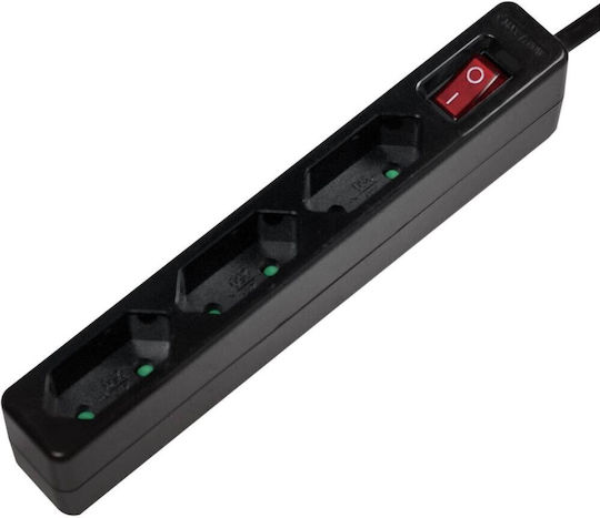 LogiLink Πολύπριζο 3 Θέσεων με Διακόπτη και Καλώδιο 1.5m LPS230B