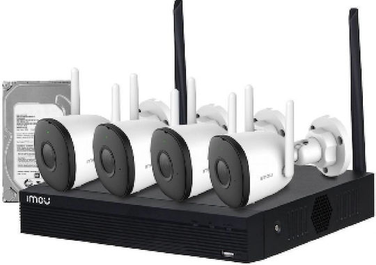 Imou Σύστημα Παρακολούθησης 4 Ασύρματων Καμερών IP 1080p με Καταγραφικό NVR KIT/NVR1104HS-W-S2/4-F22