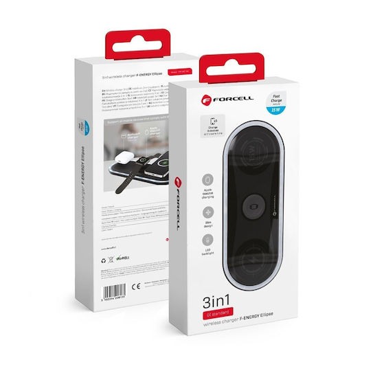 Forcell Ασύρματος Φορτιστής (Qi Pad) 15W Μαύρος (F-Energy)