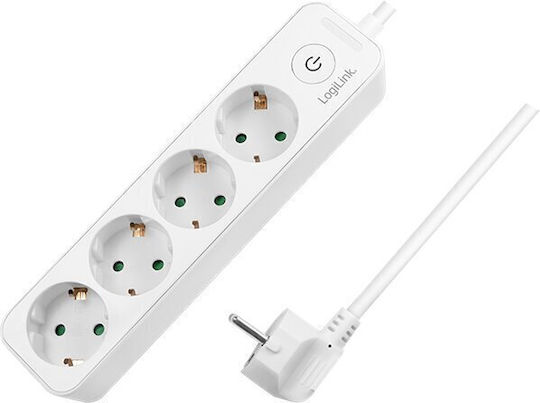 LogiLink SOCKET OUTLET 4-WAY Πολύπριζο 4 Θέσεων με Διακόπτη και Καλώδιο 1.5m LPS245