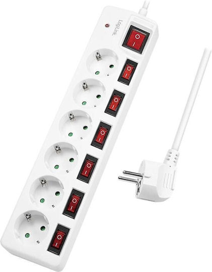 LogiLink Πολύπριζο Aσφαλείας 6 Θέσεων με Καλώδιο 1.5m LPS250