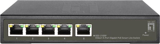 Level One GES-2105P Hilbert Managed L2 PoE+ Switch με 5 Θύρες Gigabit (1Gbps) Ethernet