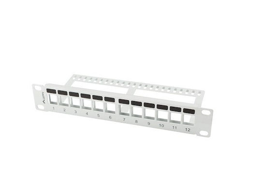 Lanberg Κάλυμμα Πάνελ για Rack 1U 10" 12 Θυρών Γκρι 332385