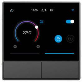 Sonoff NSPanel Επιτοίχιος Διακόπτης Τοίχου Αφής Wi-Fi Εντολών Διπλός με Πλαίσιο Μαύρος NSPanel-EU