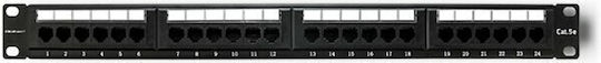 Qoltec Patch Panel 24 Θυρών Μαύρο 54475