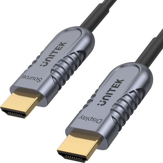 Unitek HDMI 2.1 Cable HDMI male - HDMI male 70m Μαύρο (C11035DGY)