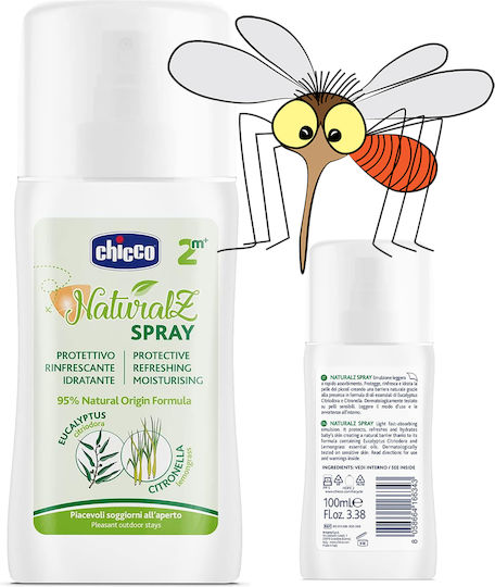 Chicco Naturalz Protective Spray Εντομοαπωθητικό Σωληνάριο Λευκό 100ml