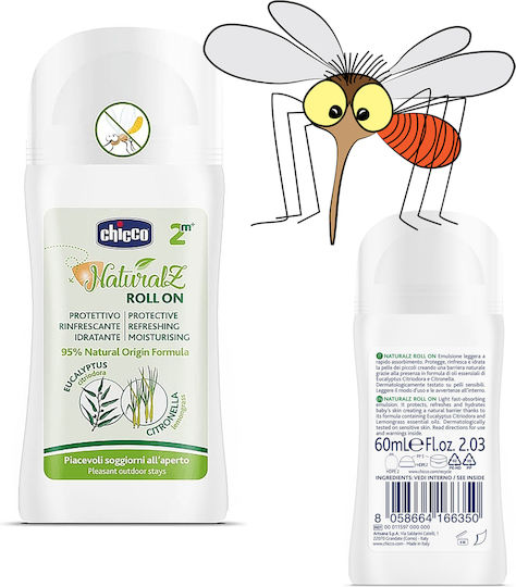 Chicco Rollon Protective Natural Εντομοαπωθητικό Roll On/Stick Κατάλληλο για Παιδιά 60ml