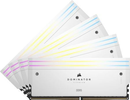 Corsair Dominator Titanium RGB XMP White DDR5 64GB RAM με 4x16GB Modules και Ταχύτητα 6000 για Desktop CMP64GX5M4B6000C36W