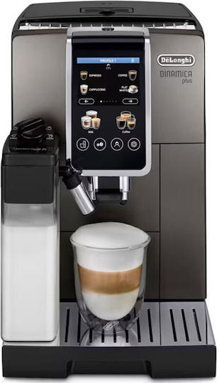 De'Longhi Dinamica Plus Αυτόματη Μηχανή Espresso 1450W Πίεσης 15bar με Μύλο Άλεσης Ασημί